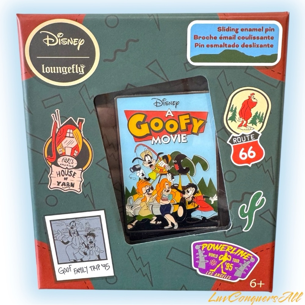 Loungefly Disney A Goofy Movie VHS Cover Sliding Limited Edition Enamel Pin